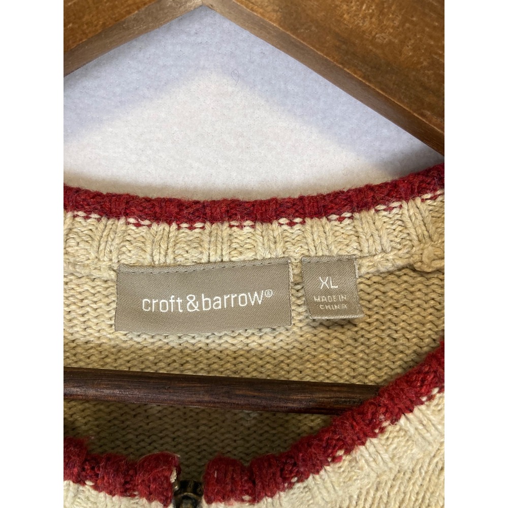 Cabincore Croft & Barrow Women XL Silk Blend Bird Embroidered Zip Front Cardigan - Picture 3 of 12